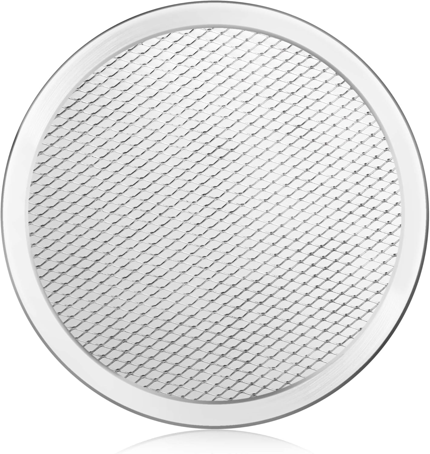 Restaurant Grade Seamless Aluminum Pizza Baking Screen (8-Inch / Silver)