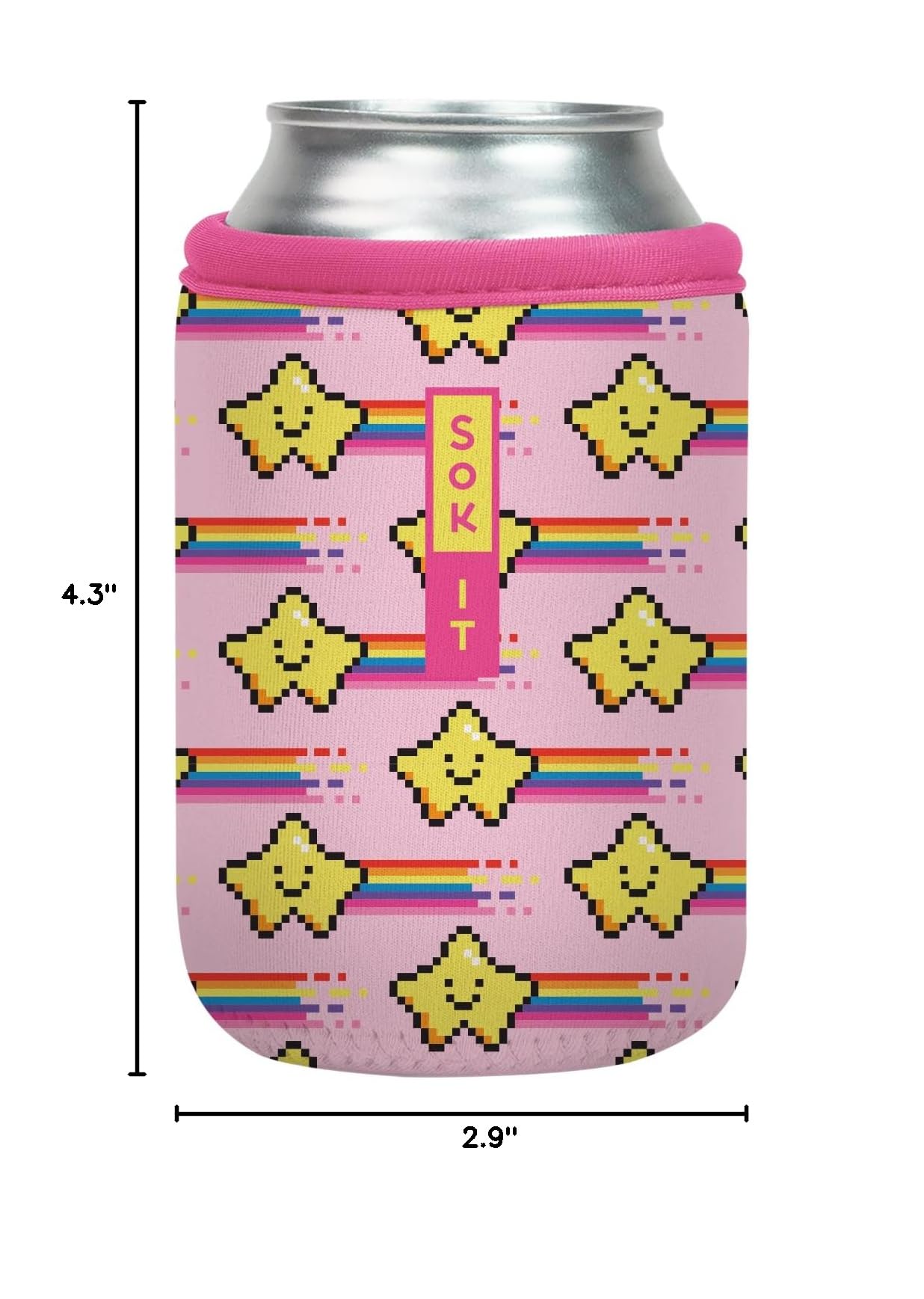 CanSok Sleeve for Beer & Soda Insulated Neoprene Cover (Super Star / 12oz Can Sleeve)