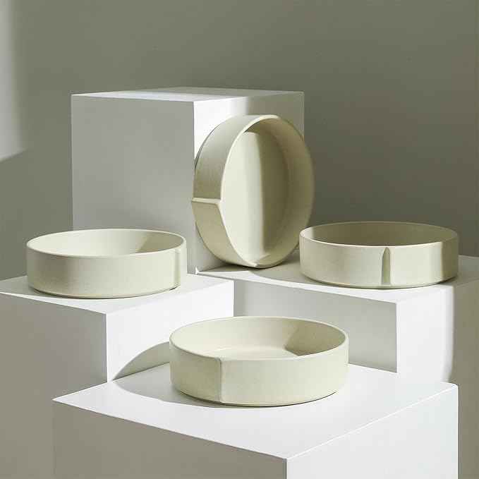 Stone Lain Bao 4-Piece Pasta Bowl Set Stoneware, Beige