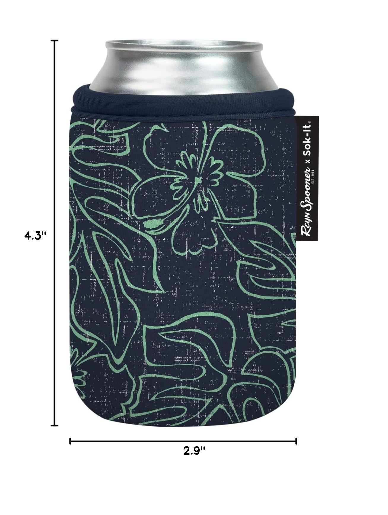 CanSok Sleeve for Beer & Soda Insulated Neoprene Cover (Reyn Spooner Monstera Ink / 12oz Can Sleeve)
