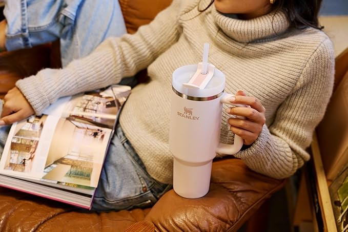 STANLEY Quencher H2.0 Tumbler with Handle and Straw 40 oz | Flowstate 3-Position Lid | Cup Holder Compatible for Travel | Insulated Stainless Steel Cup | BPA-Free | Spring Green