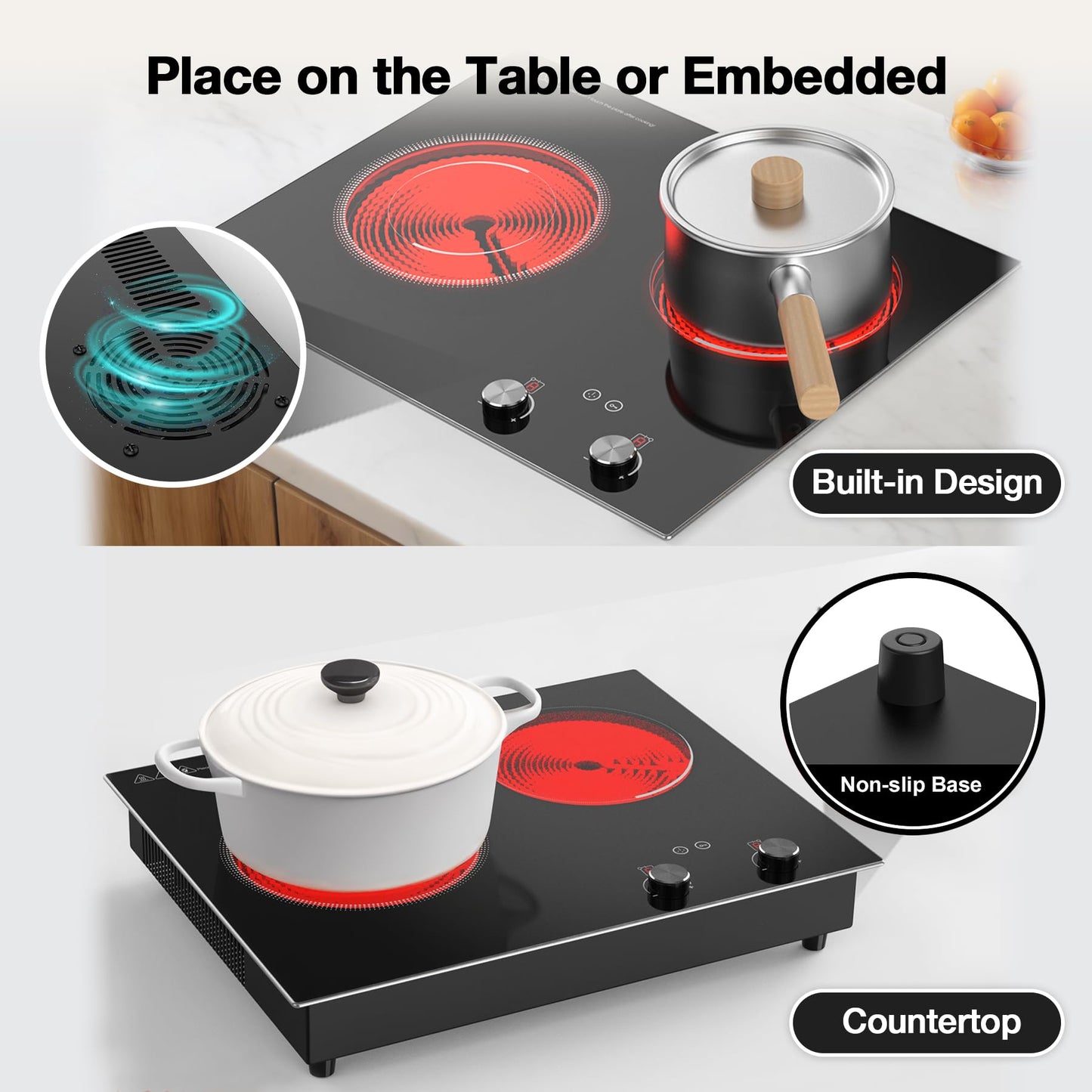 Electric Cooktop (2 Burner Electric Cooktop Built-In)