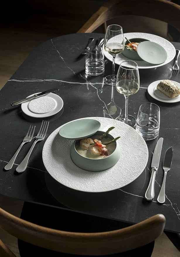 Degrenne Luxury French Cutlery Set - 5 Piece Silverware Set, Includes Forks, Spoons & Knife, Stainless Steel Flatware, Dishwasher Safe, Made in France - Verlaine Collection