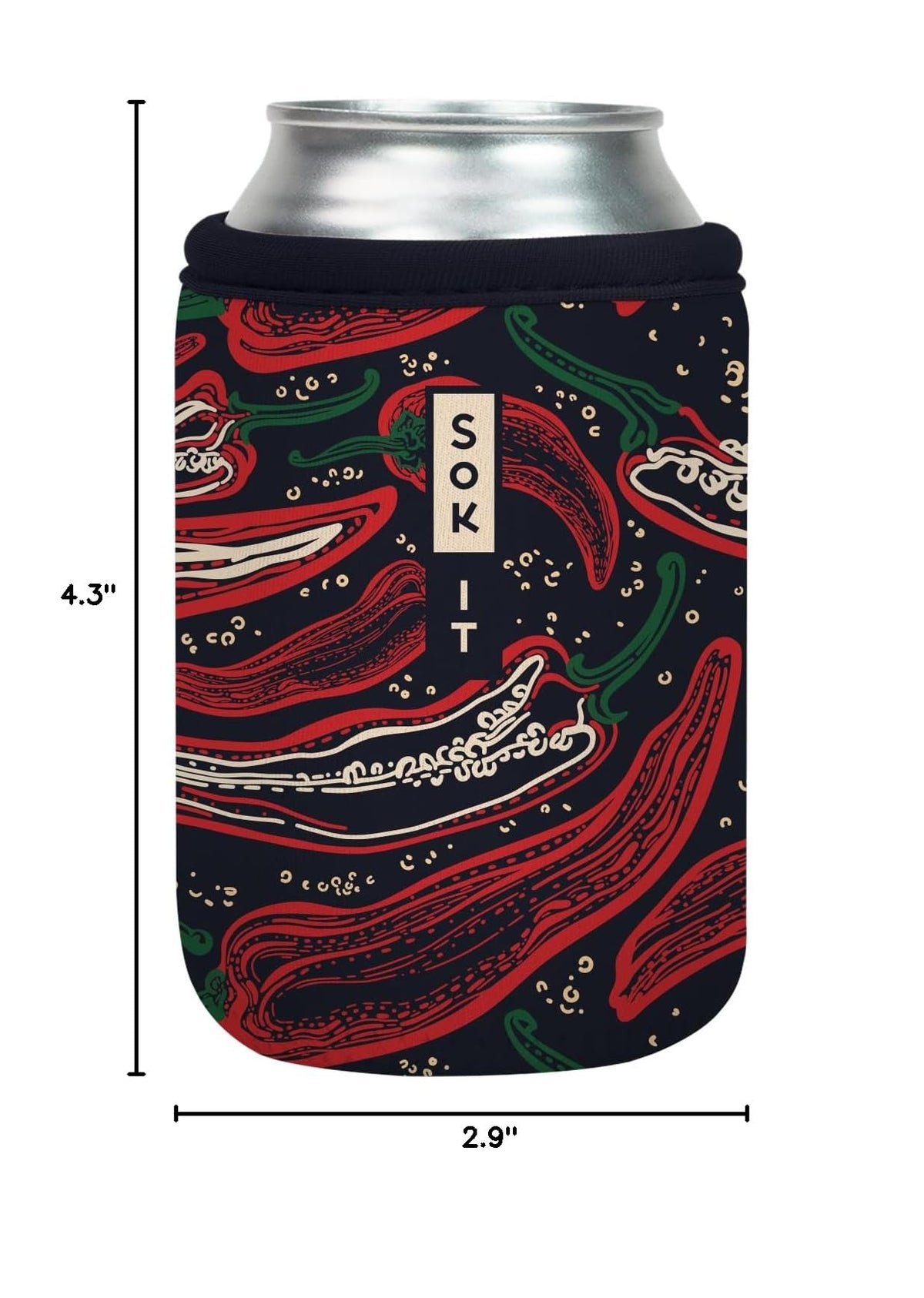 CanSok Sleeve for Beer & Soda Insulated Neoprene Cover (Hot Stuff / 12oz Can Sleeve)