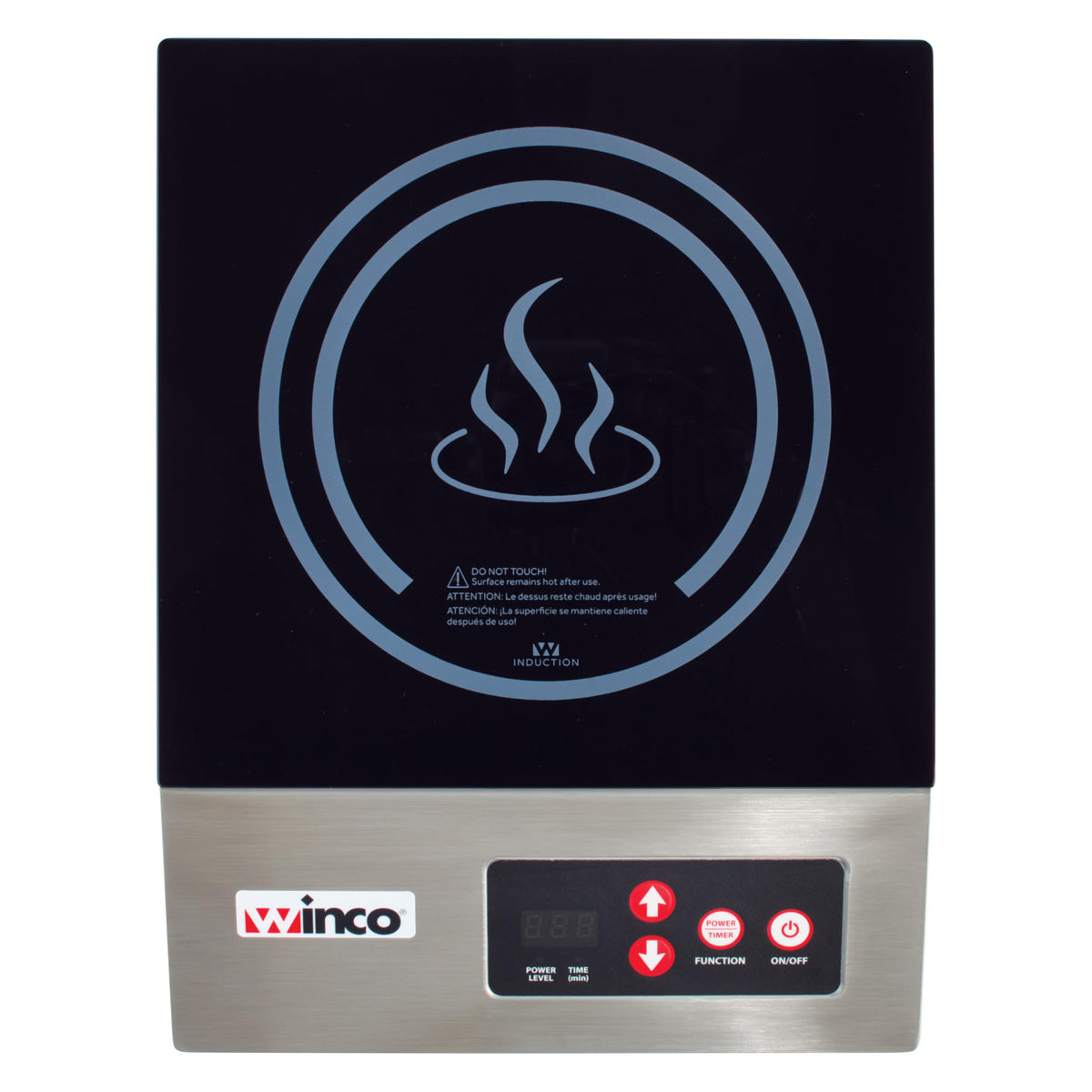 1800W Black Silver Portable Induction Cooktop Burner (1800 W (120V, NEMA 1-15P Plug) / Countertop / Silver/Black)