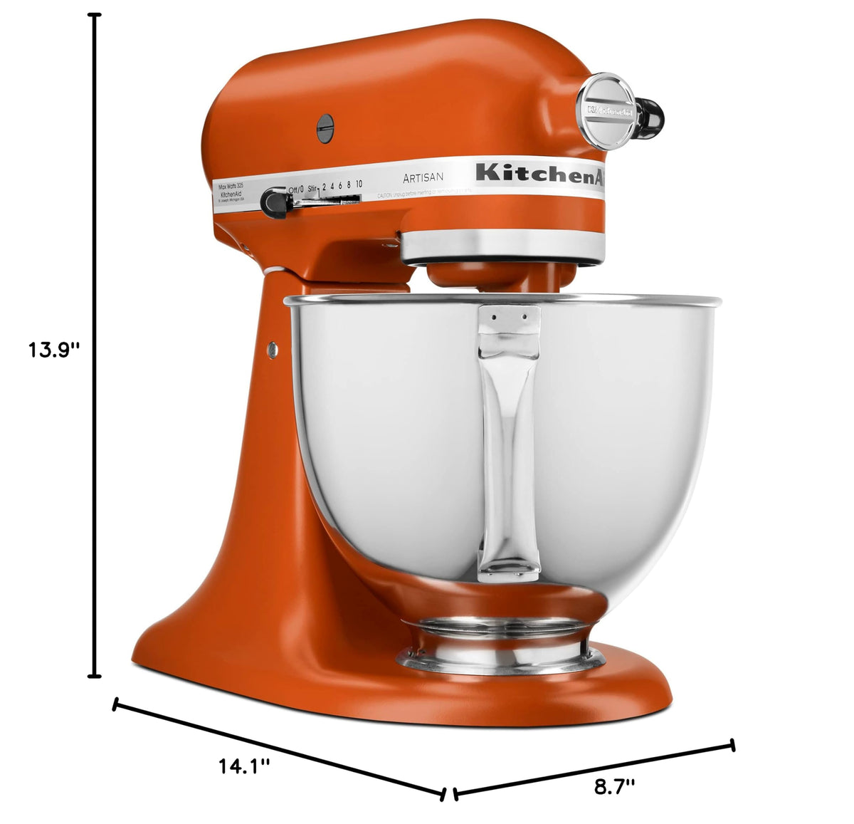 Artisan, 5-Qt Tilt Head Stand Mixer, KSM150PS, Scorched Orange (Scorched Orange)