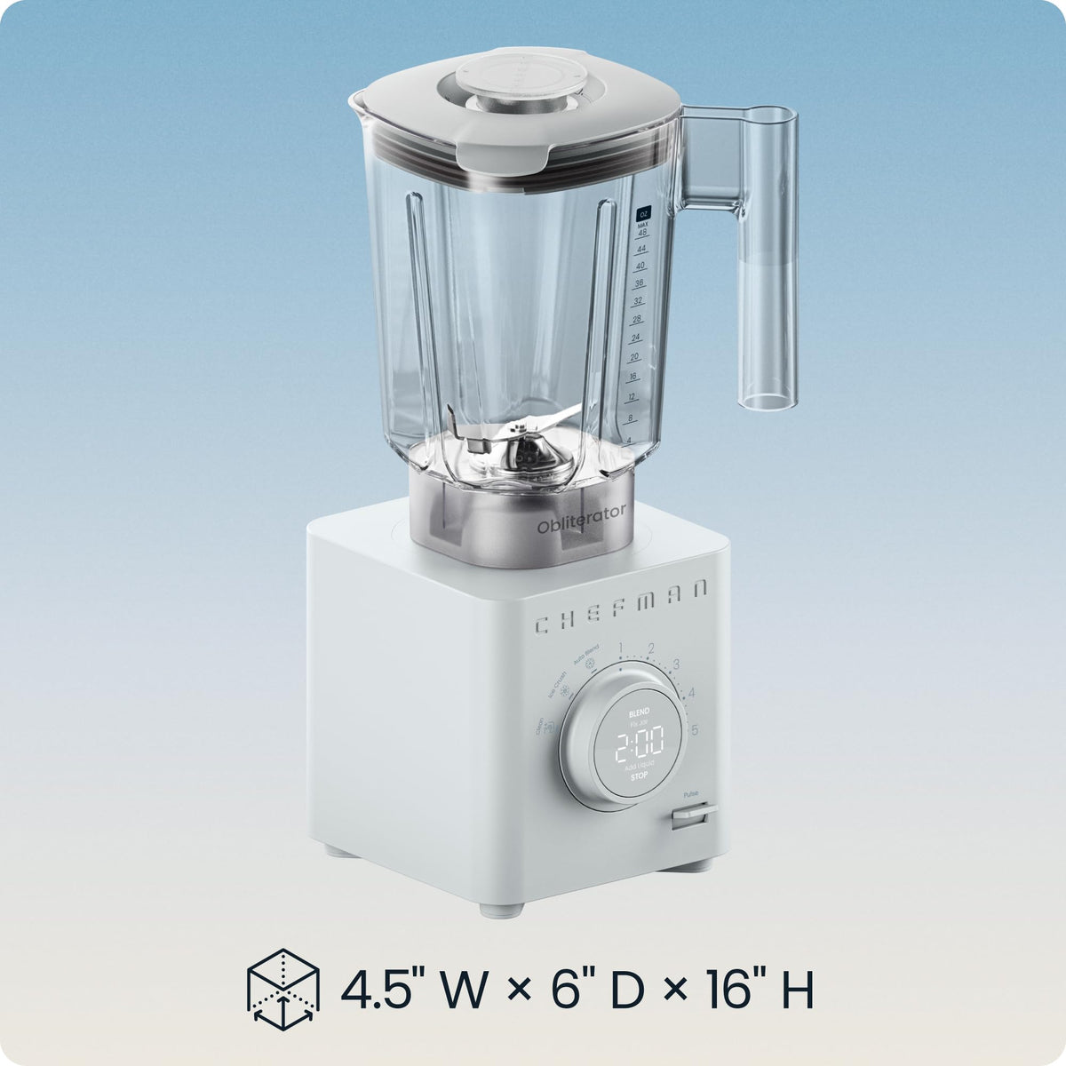 Obliterator 48 oz Countertop Blender for Smoothies (Concrete / Power Blender)