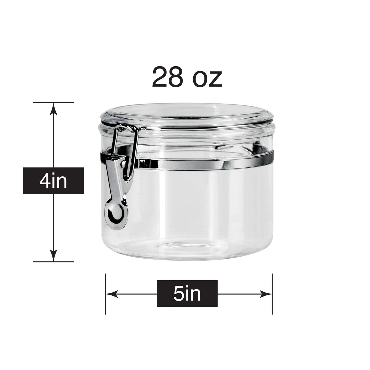 Clear Canister with Clamp Lid (28-Fluid Ounce / Canister)