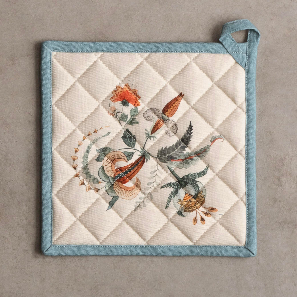 100% Cotton Oven Mitt & Pot Holder Set (060 - Dalida / 7.5" x 13" & 8" x 8" (Oven Mitt & Pot Holder))