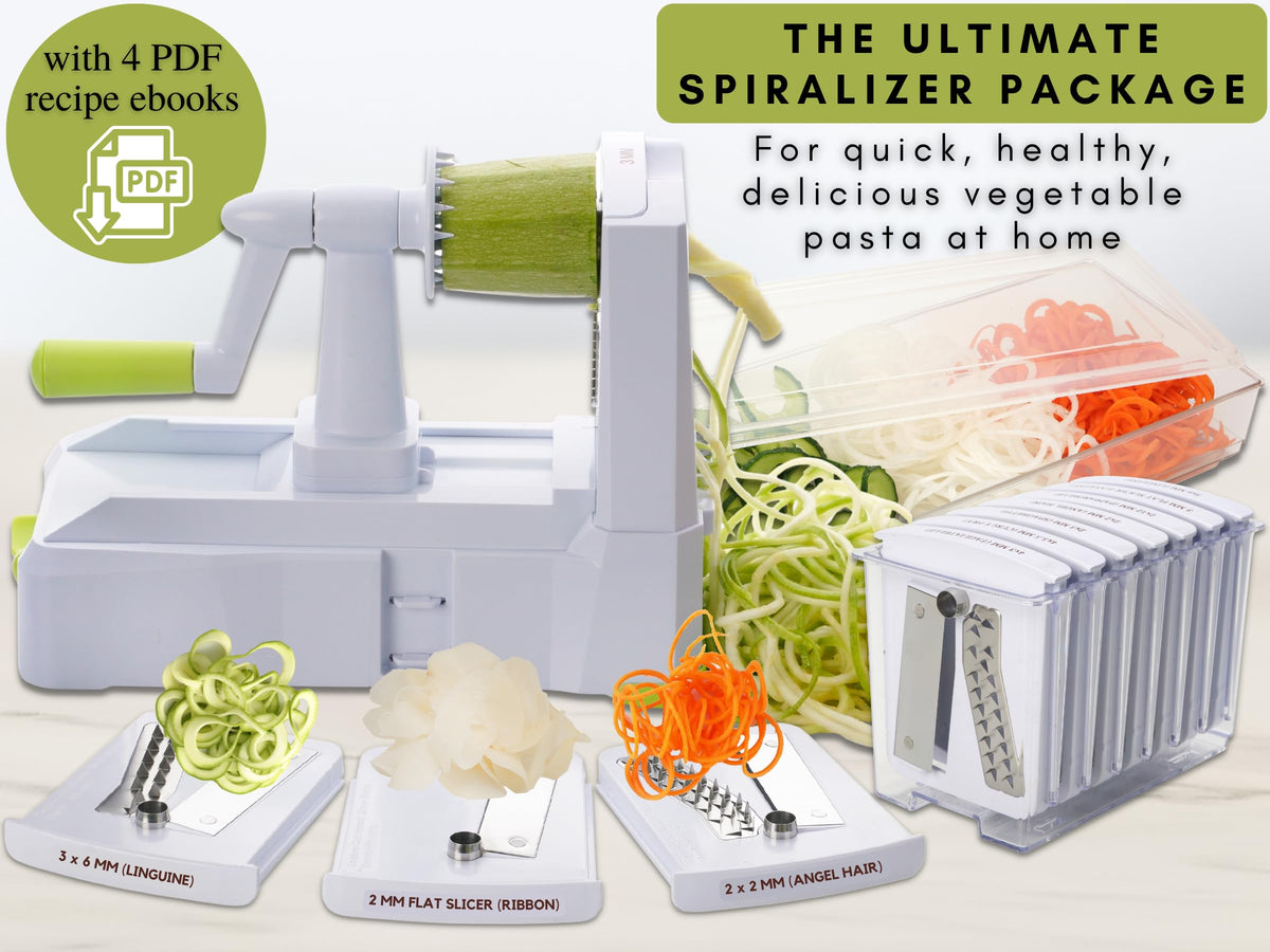 10 Blade Vegetable Spiralizer (White (10 Blades))
