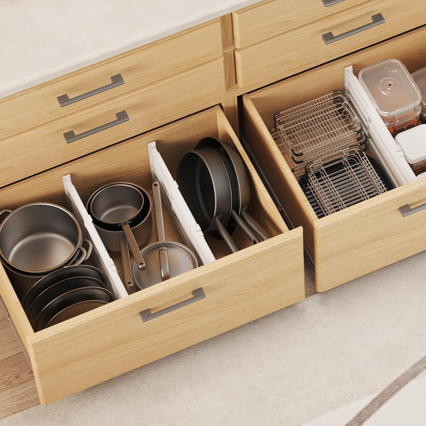 8" Tall Drawer Dividers (8"H, 13.8-22.2"L)