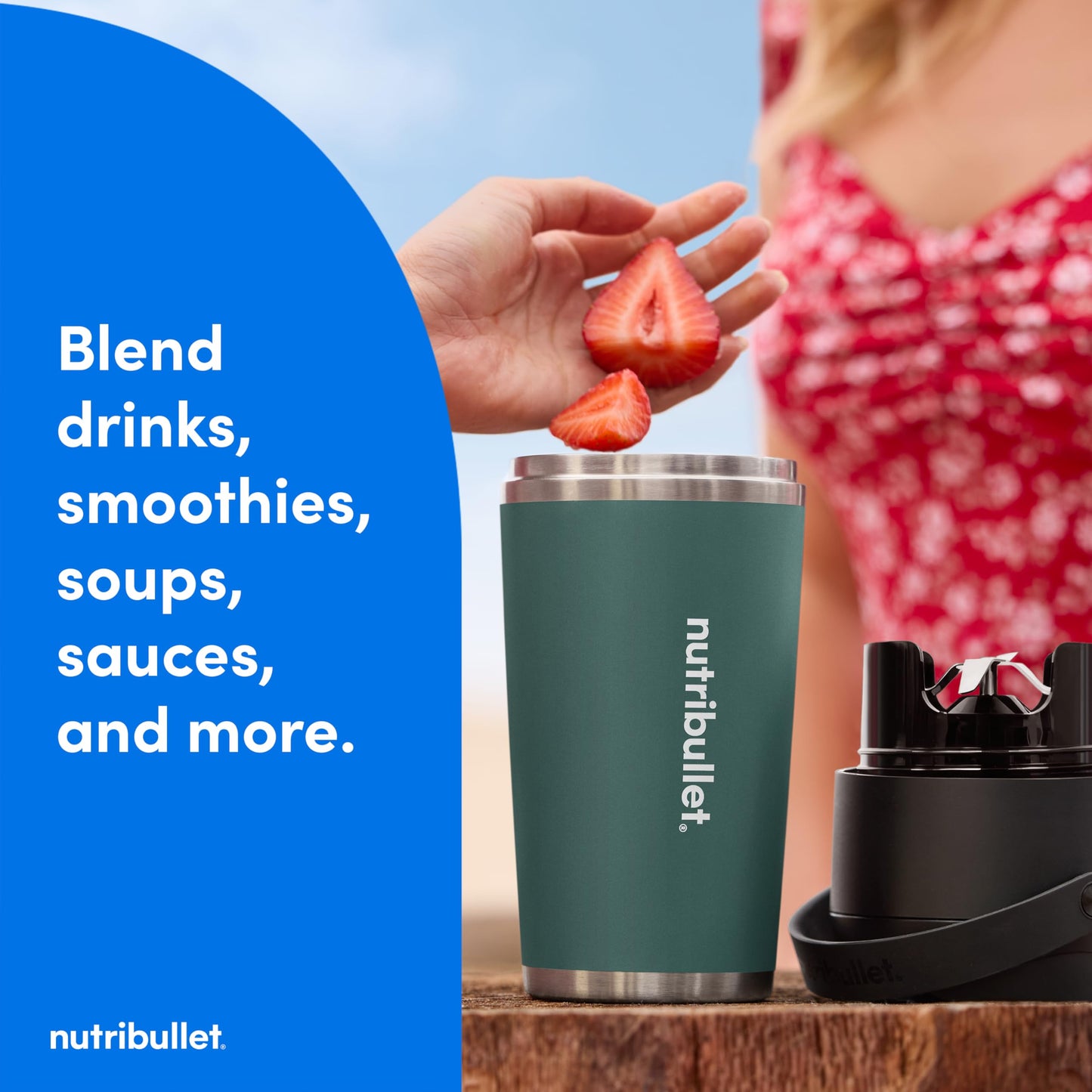 Flip Portable Blender with Insulated Cup (20 oz / Eucalyptus)