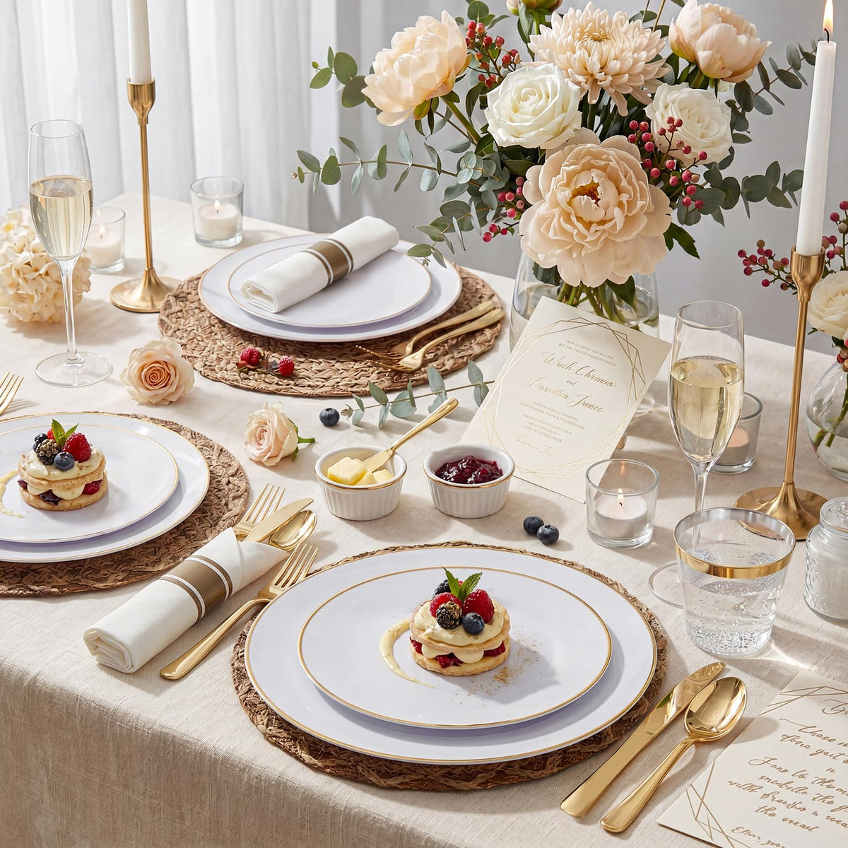 60PCS Gold Plastic Plates (Gold / 60 PCS)