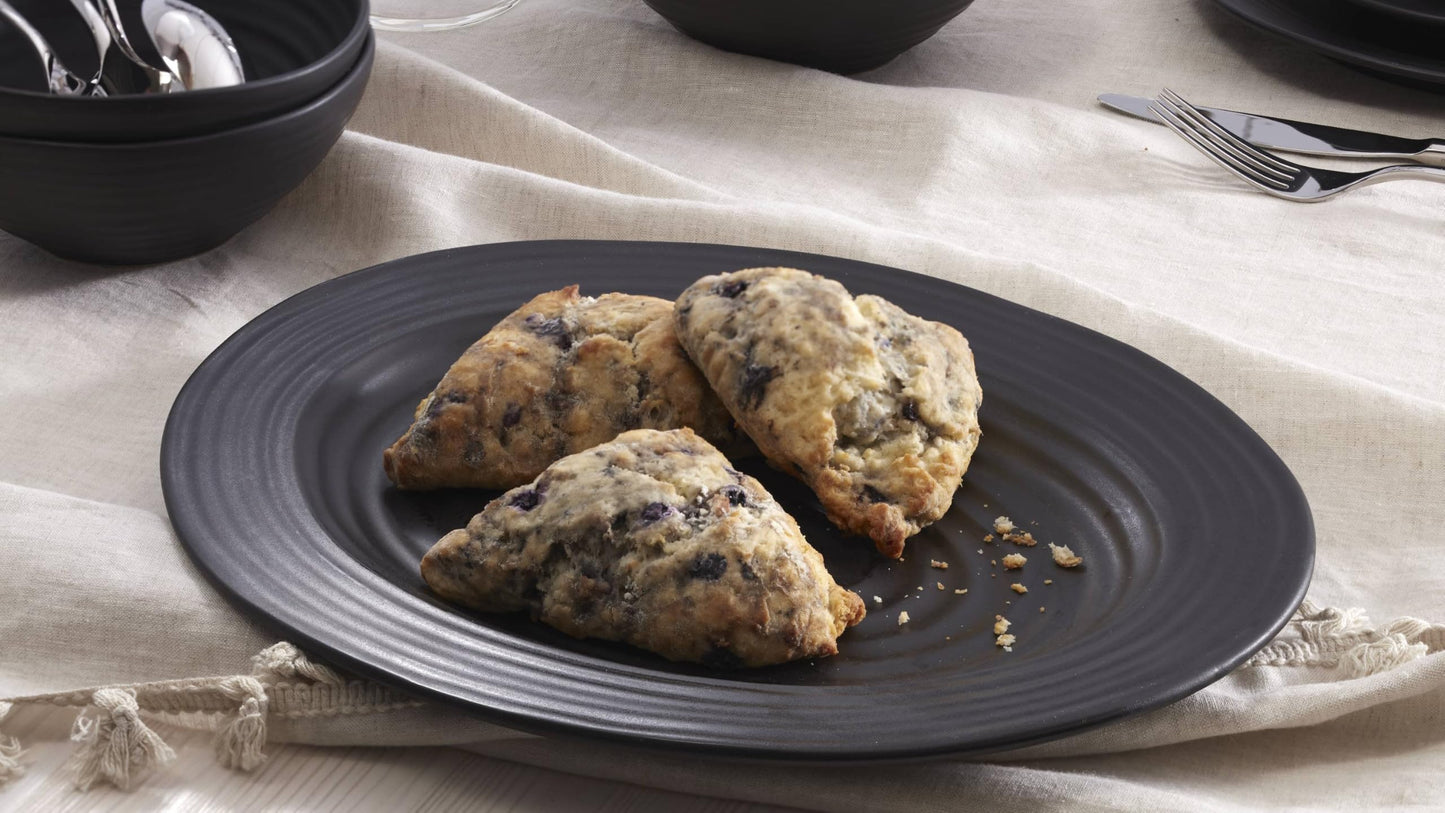 Black Ridge Piece Dinnerware Set (Black / 12-Piece Dinnerware Set)