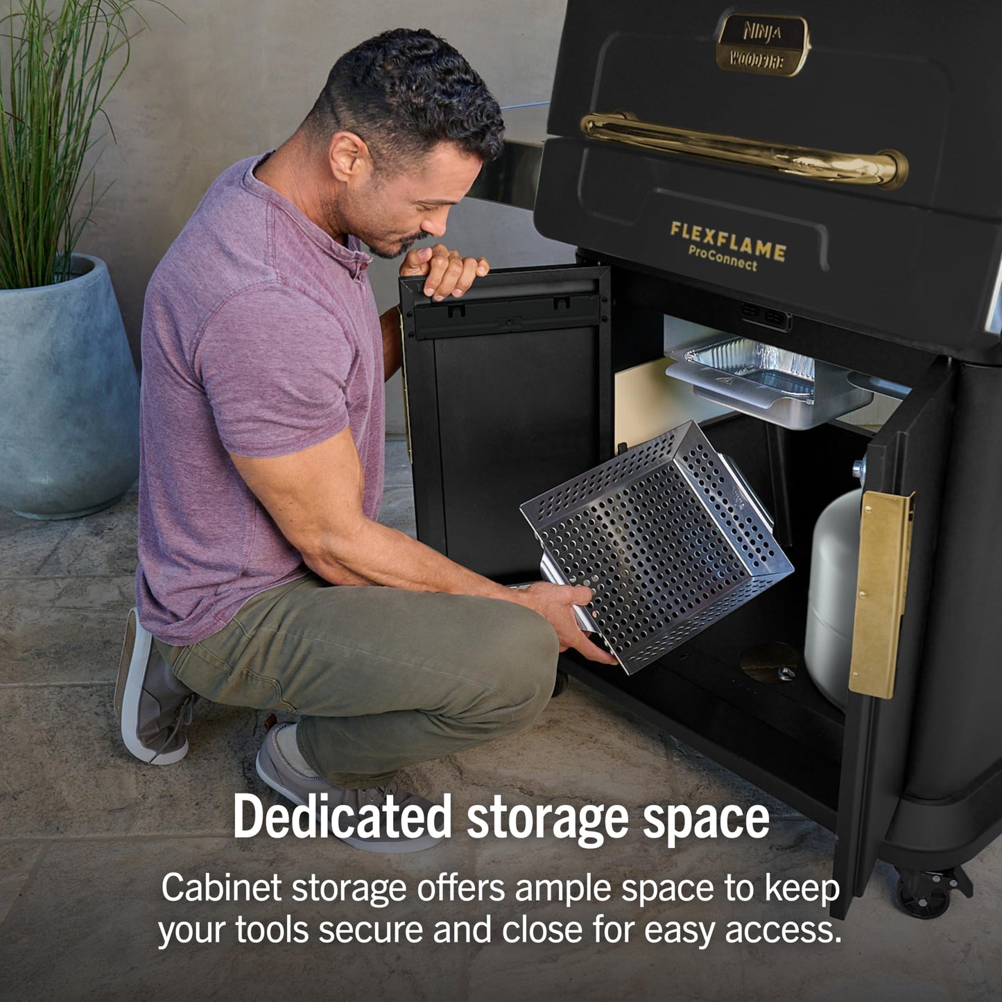 FlexFlame ProConnect Grill & Smoker (Black/Gold)