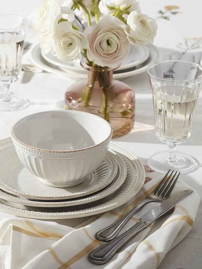 Lenox 895719 French Perle Groove All-Purpose Bowls, Set Of 4 White