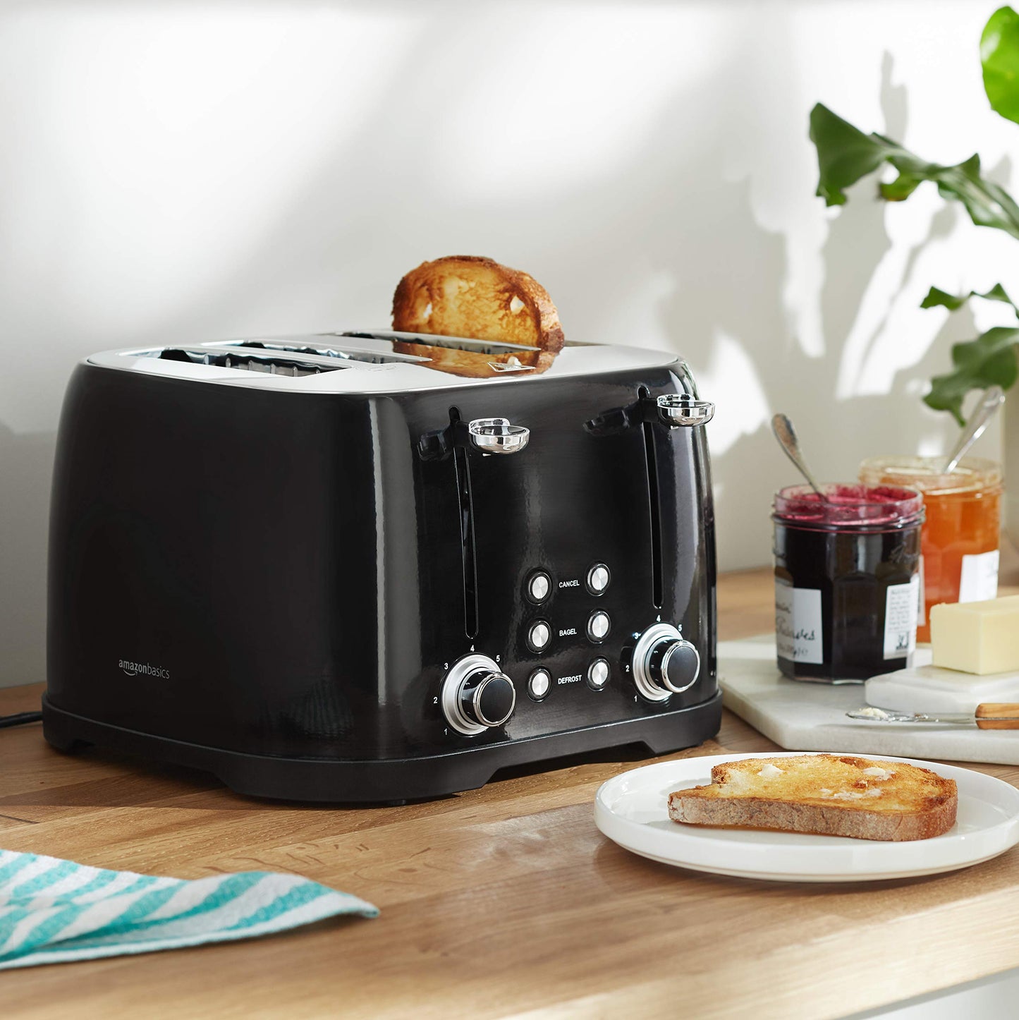 4 Slice Toaster with 4 Slots (Black / 4 Slice / Toaster)