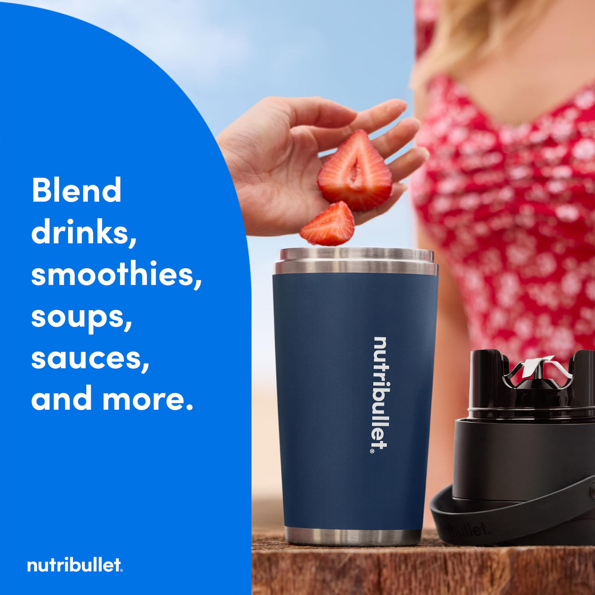 Flip Portable Blender with Insulated Cup (20 oz / Indigo)