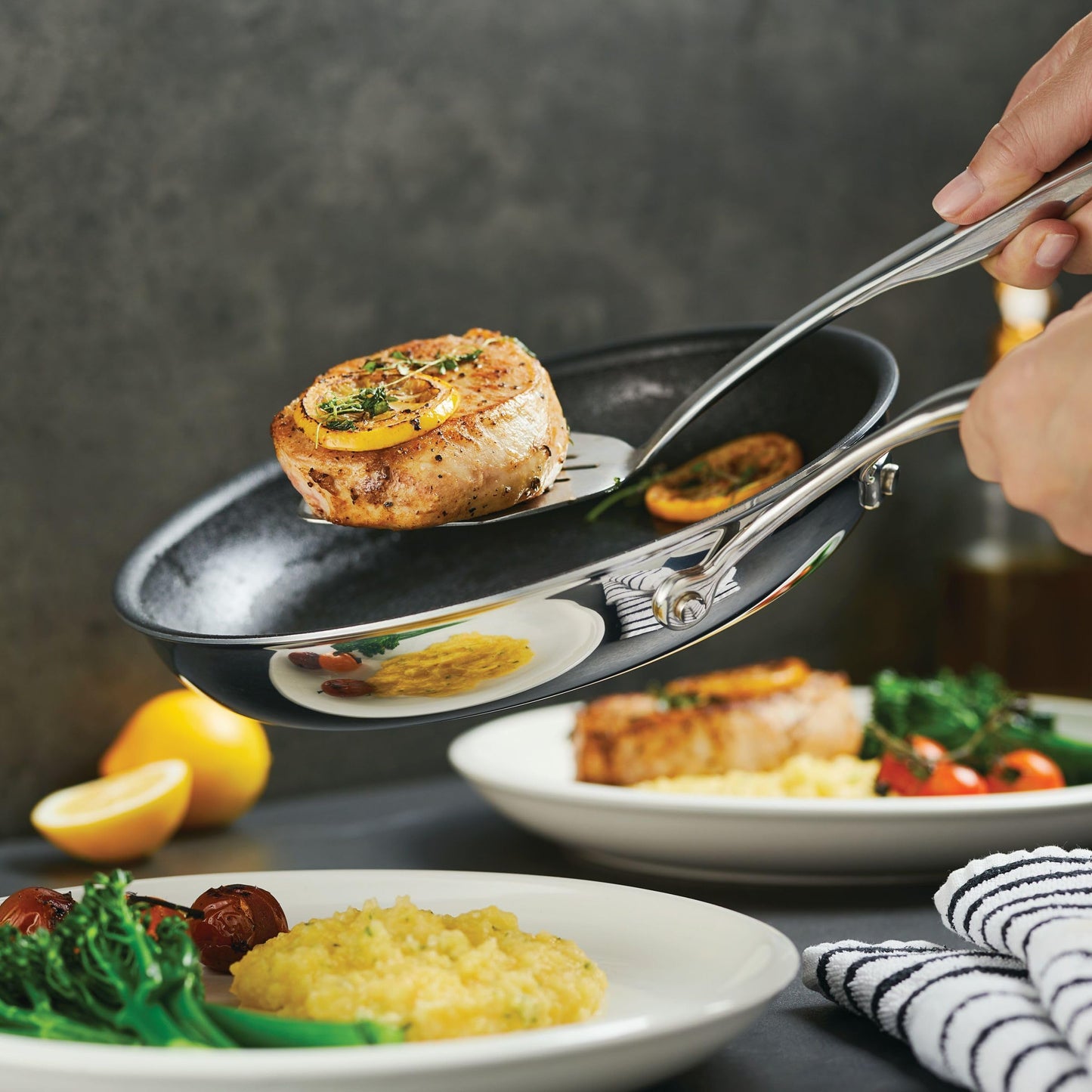 C1 Series Clad Stainless Steel with ScratchDefense Technology Cookware Nonstick Induction Frying Pans (Set (8.5-Inch & 10-Inch))