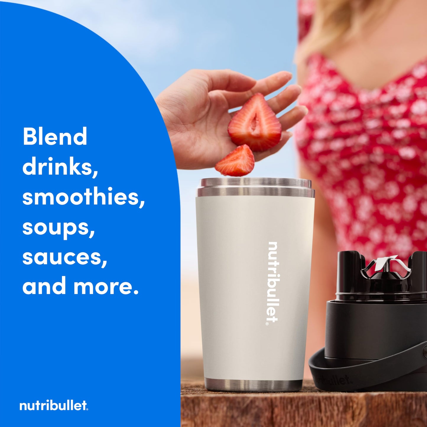 Flip Portable Blender with Insulated Cup (20 oz / Linen)