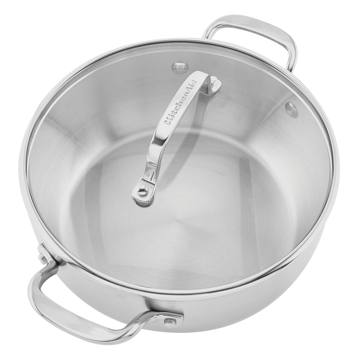3 Ply Casserole with Lid (Silver / 4 Quarts)