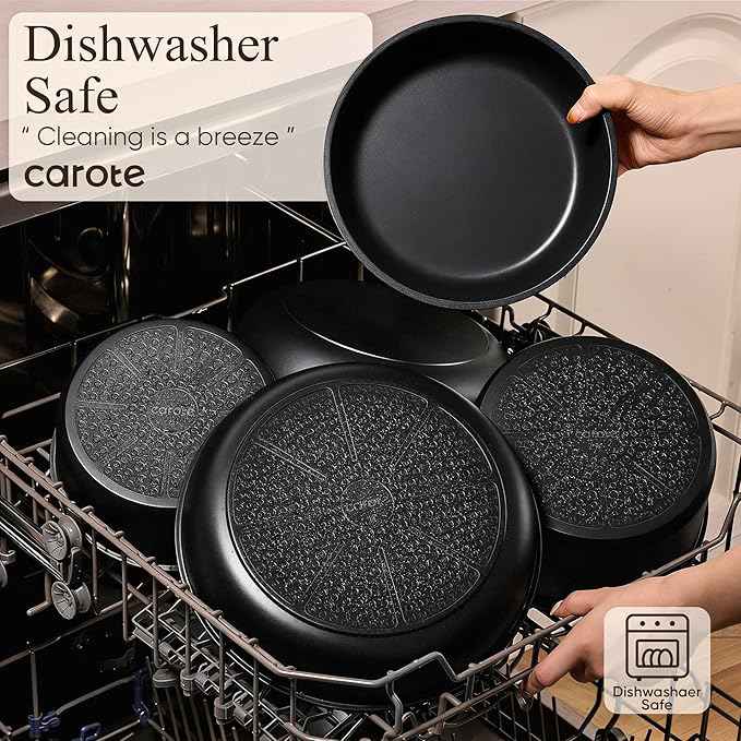 CAROTE 33pcs Pots and Pans Non Stick, Cookware Sets Detachable Handle, Induction Kitchen Pots and Pans,NonStick Cooking Set, Oven/Dishwasher/Fridge Safe, Space Saving