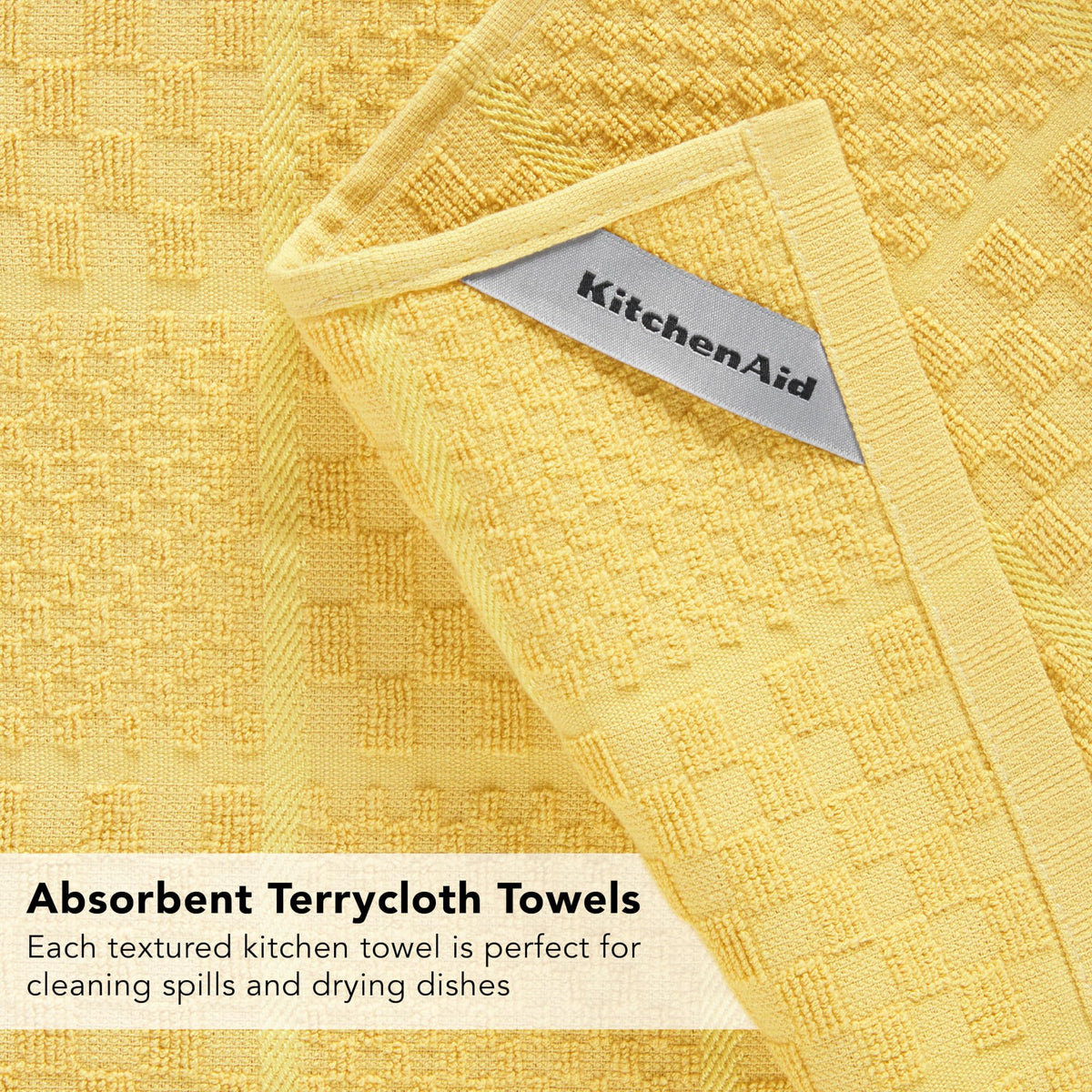 Quilted Cotton Terry Cloth Oven Mitt (Butter Yellow)
