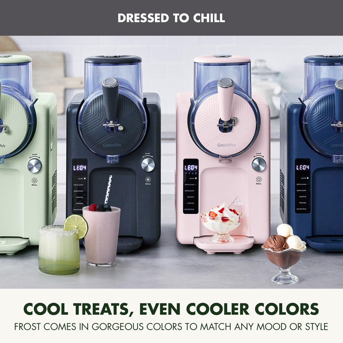 Frost Ice Cream Maker & Slushie Machine (4 Pint Ice Cream & Frozen Drink Maker / Licorice Gray)