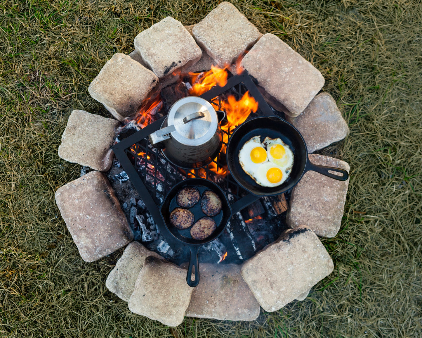 Heavy Duty Portable Camping Grill Grate for Outdoor Open Flame Cooking
