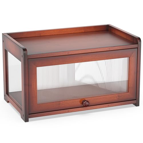 Bamboo Bread Box for Kitchen Countertop (Rustic)