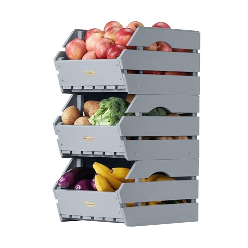 Wood Potato Onion Storage Bins