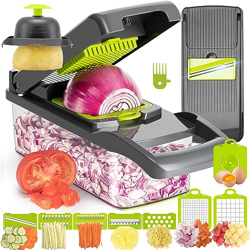 Vegetable Chopper 16in1 Veggie Chopper Slicer Cutter Food Dicer with Container Hand Guard Draining Basket