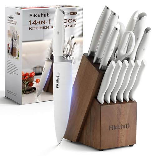 14 Pieces Knife Block Set German Stainless Steel with Block
