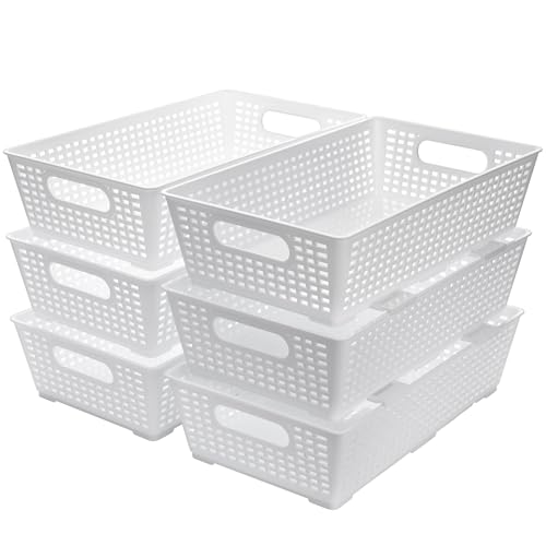 Stackable Plastic Woven Basket Organizer