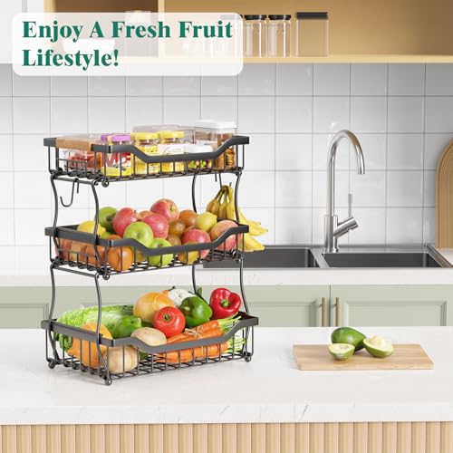 Tier Countertop Fruit Basket for Kitchen