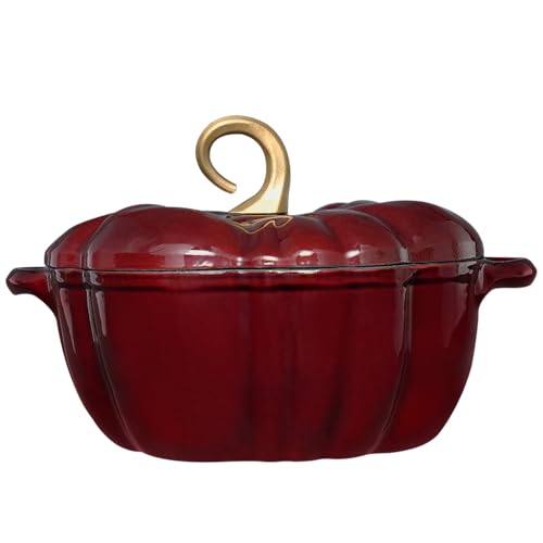 Pumpkin Dutch Oven Pot with Lid 3.8 Qt (Red / 3.8 qt)