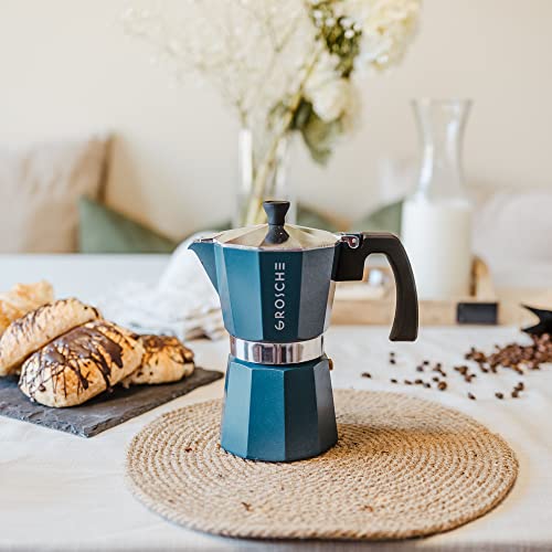 Milano Stovetop Espresso Maker Moka Pot 6 espresso Cup (6 espresso cups / Blue)