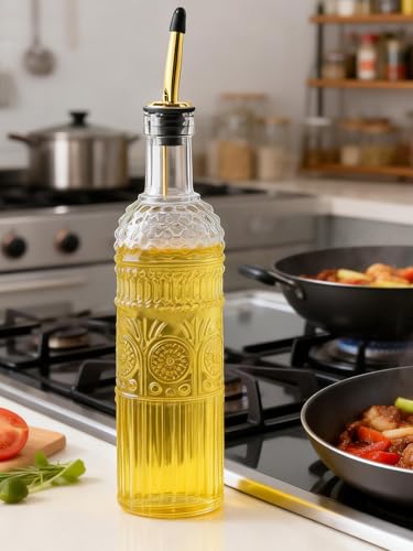 2 Pcs Olive Oil Dispenser Bottle for Kitchen (Two circles)