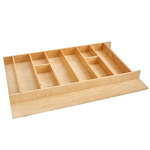Trim-to-Fit Silverware Drawer Organizer For Kitchen Utensils, Cutlery Cabinet Storage Divider Insert