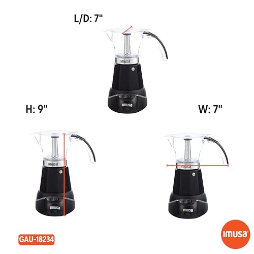 6 or 3 Cup Electric Espresso Maker with Cool (6 Cup / Black)