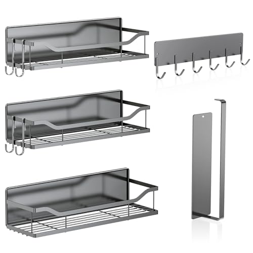 5 Pack Multifunctional Magnetic Shelves for Refrigerator Spice Rack & Washing Machine Organize