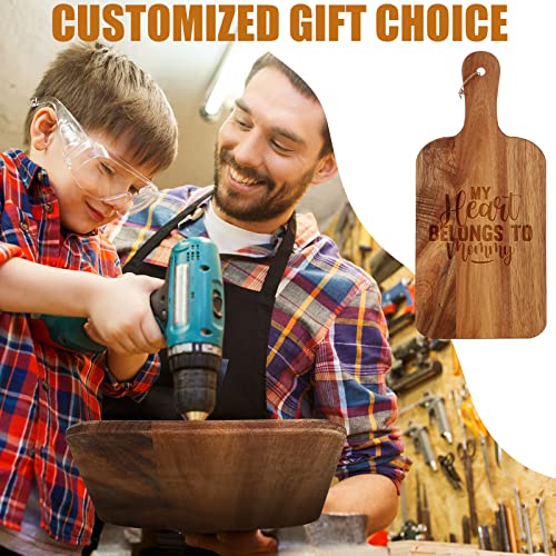 18 Pcs Plain Cutting Board Set with Handles 15 x 7 Inch Laser Engraving Wooden Charcuterie Kitchen Serving Chopping Board Bulk for DIY Housewarming Mother Day (15 x 7 Inch)