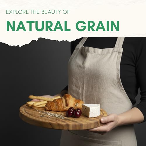 Round Acacia Wood Cutting Boards for Kitchen (Edge Grain / 12"L x 12"W)