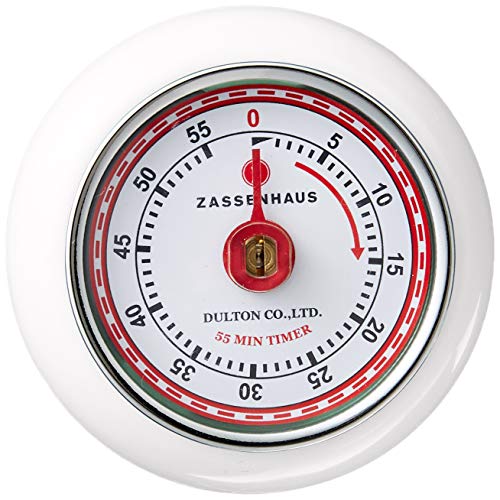 Magnetic Retro Kitchen Timer (White / 2.75 inch)