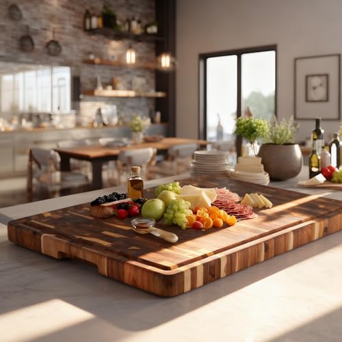 Large Acacia Cutting Board 22 x 16 in (Acacia / 16"L x 22"W)