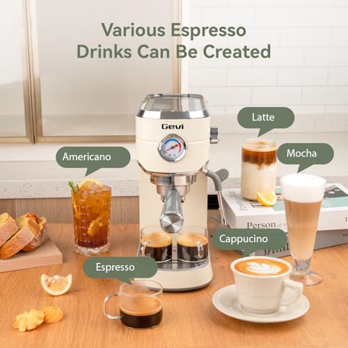 20 Bar Espresso Machine with Conical Burr Anti (Ivory Beige)