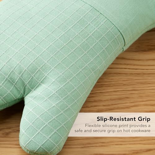 Gourmet Series Gridlines Oven Mitts 2 (Pistachio Green)