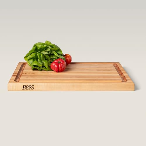 Block CB1054 1M2418150 Maple Wood Edge Grain Reversible Cutting Board with Juice Groove (24"L x 18"W)