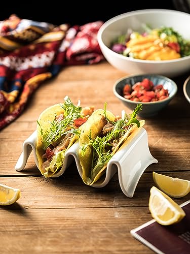 Taco Holder Porcelain Taco Tray with Handles