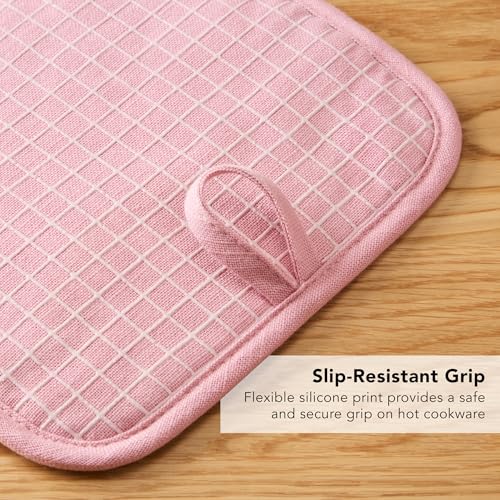 Gourmet Series Gridlines Pot Holders 2 (Dried Rose)